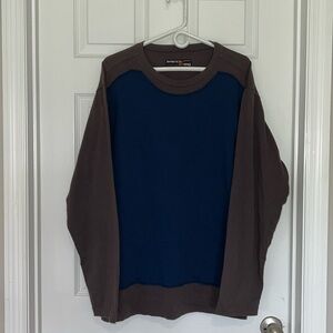 American Chang men’s brown& navy longsleeve teeshirt